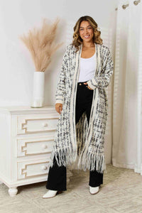 Multicolored Open Front Fringe Hem Cardigan *THIS IS A PRE ORDER ITEM*