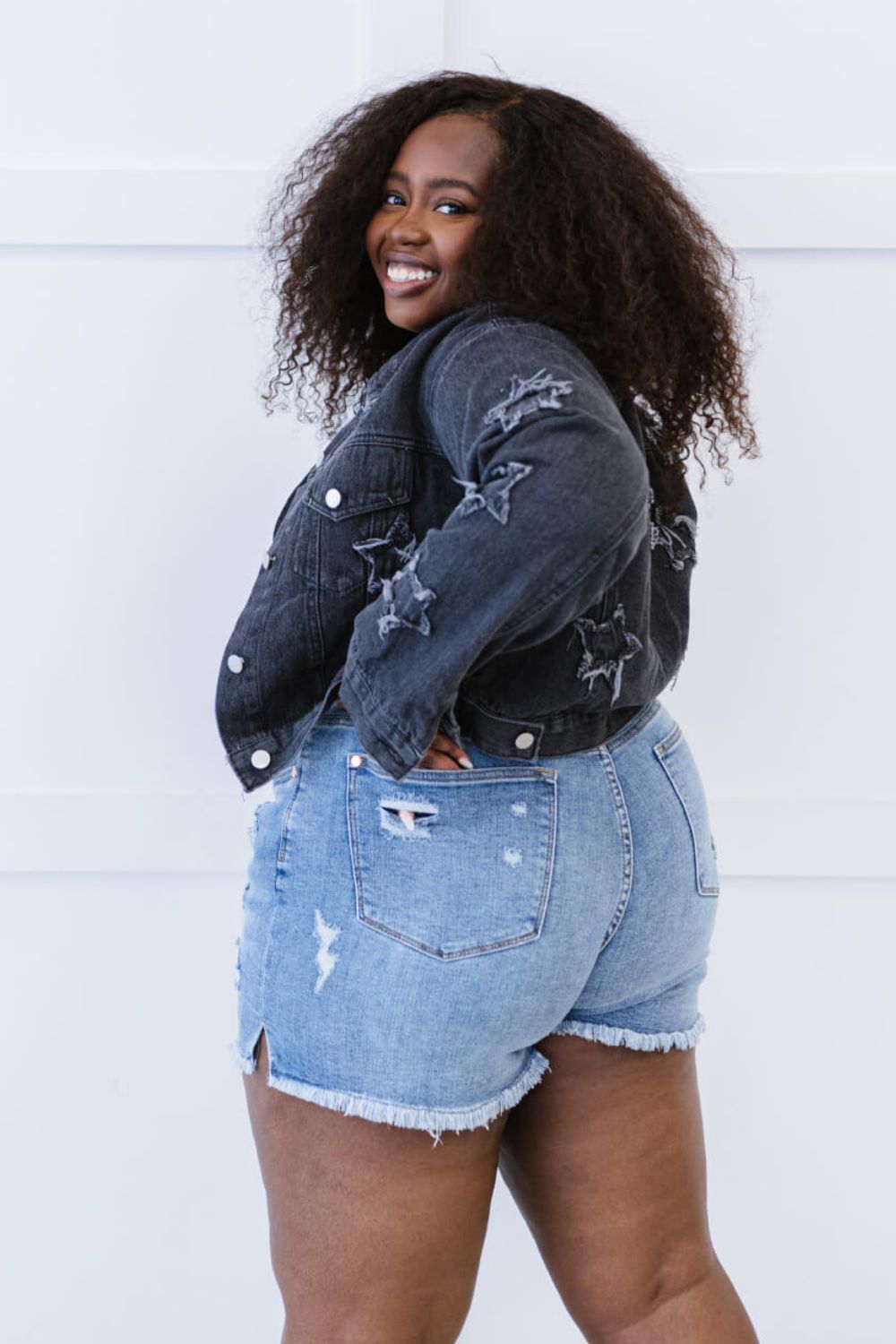 Joanie Cropped Denim Jacket