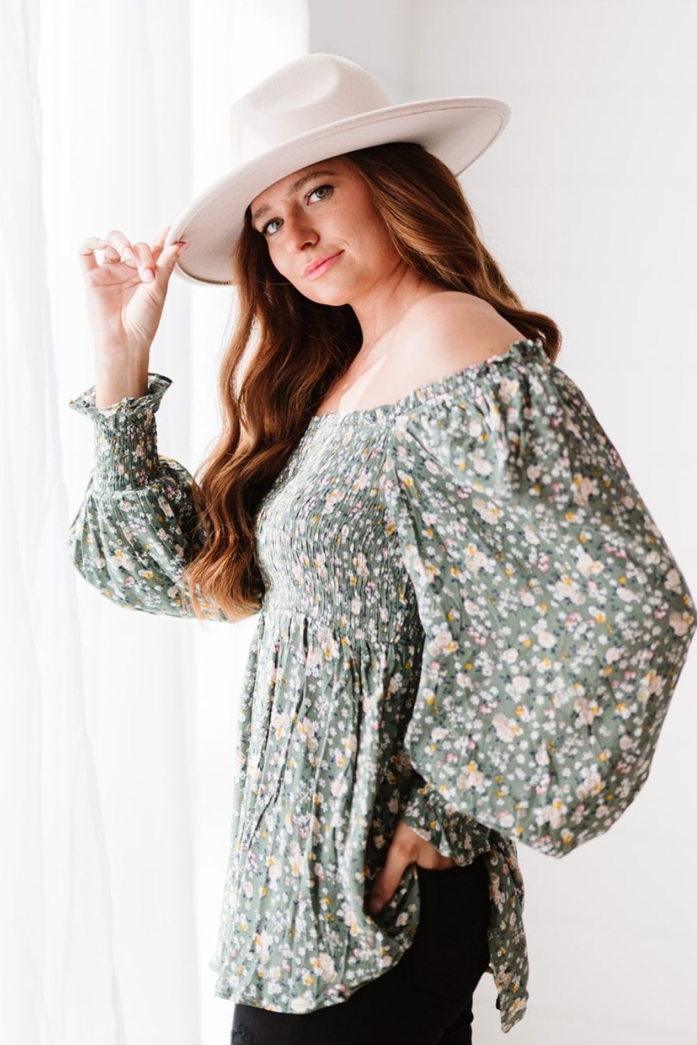 Allison Floral Smocked Blouse