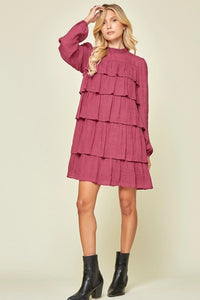 Brooklyn Balloon Sleeve Layered Mini Dress