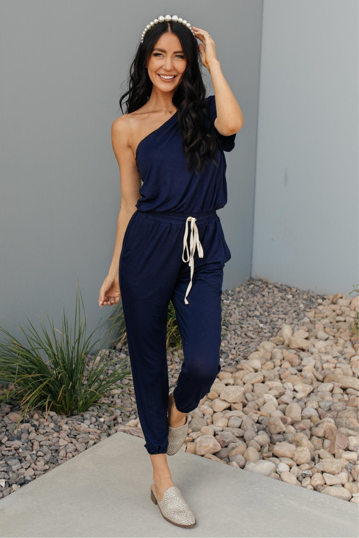 Arm And A Leg Jumpsuit In Navy