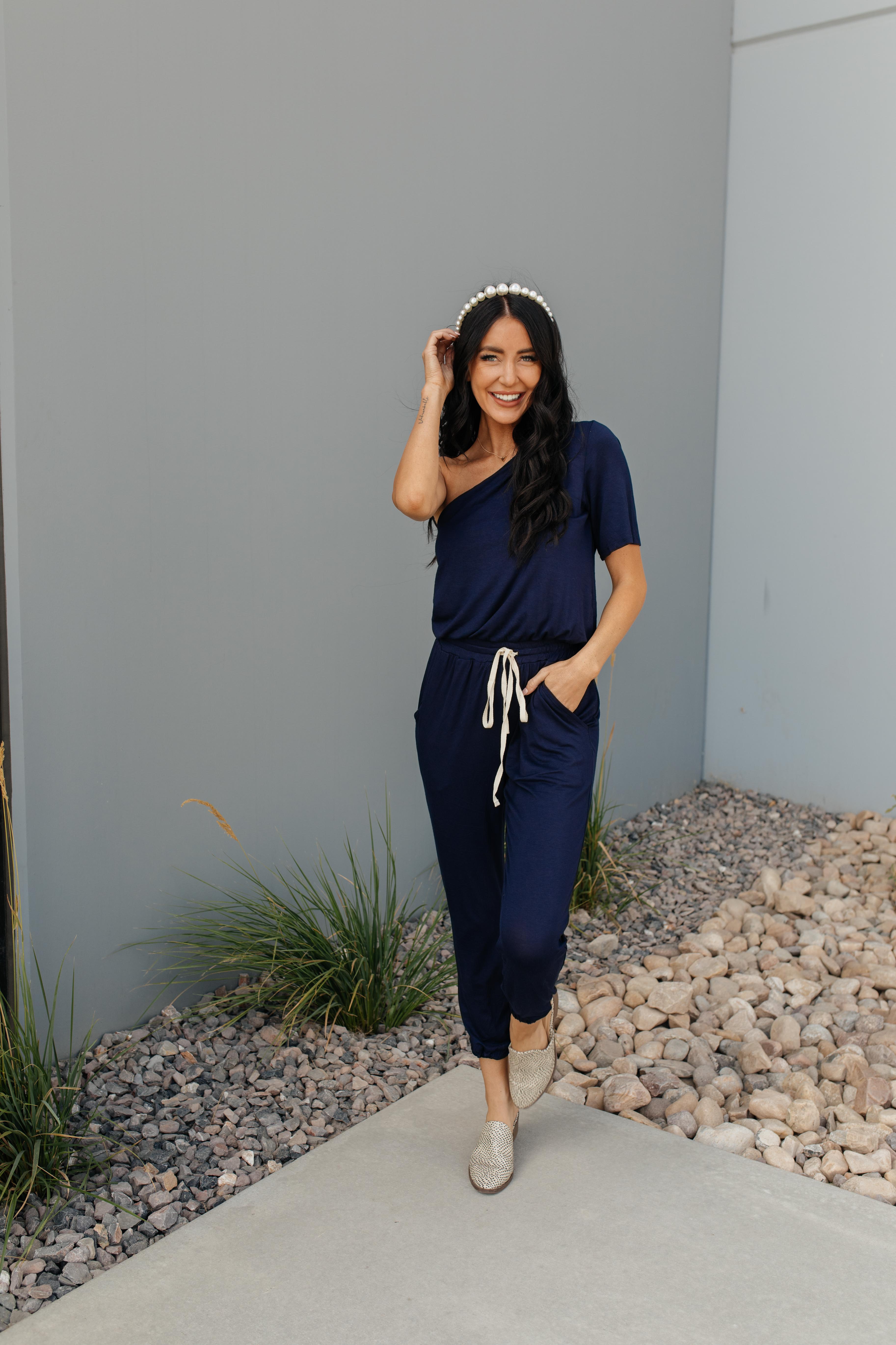 Arm And A Leg Jumpsuit In Navy