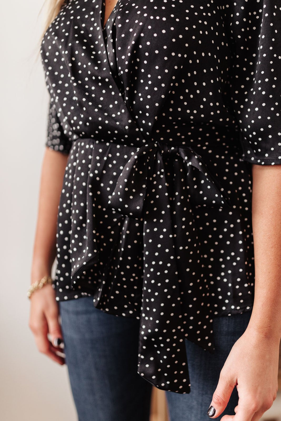 All Set Polka Dot Top in Black