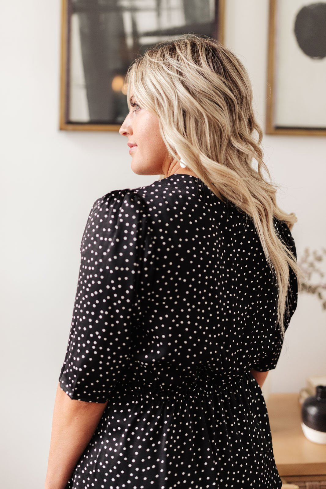 All Set Polka Dot Top in Black