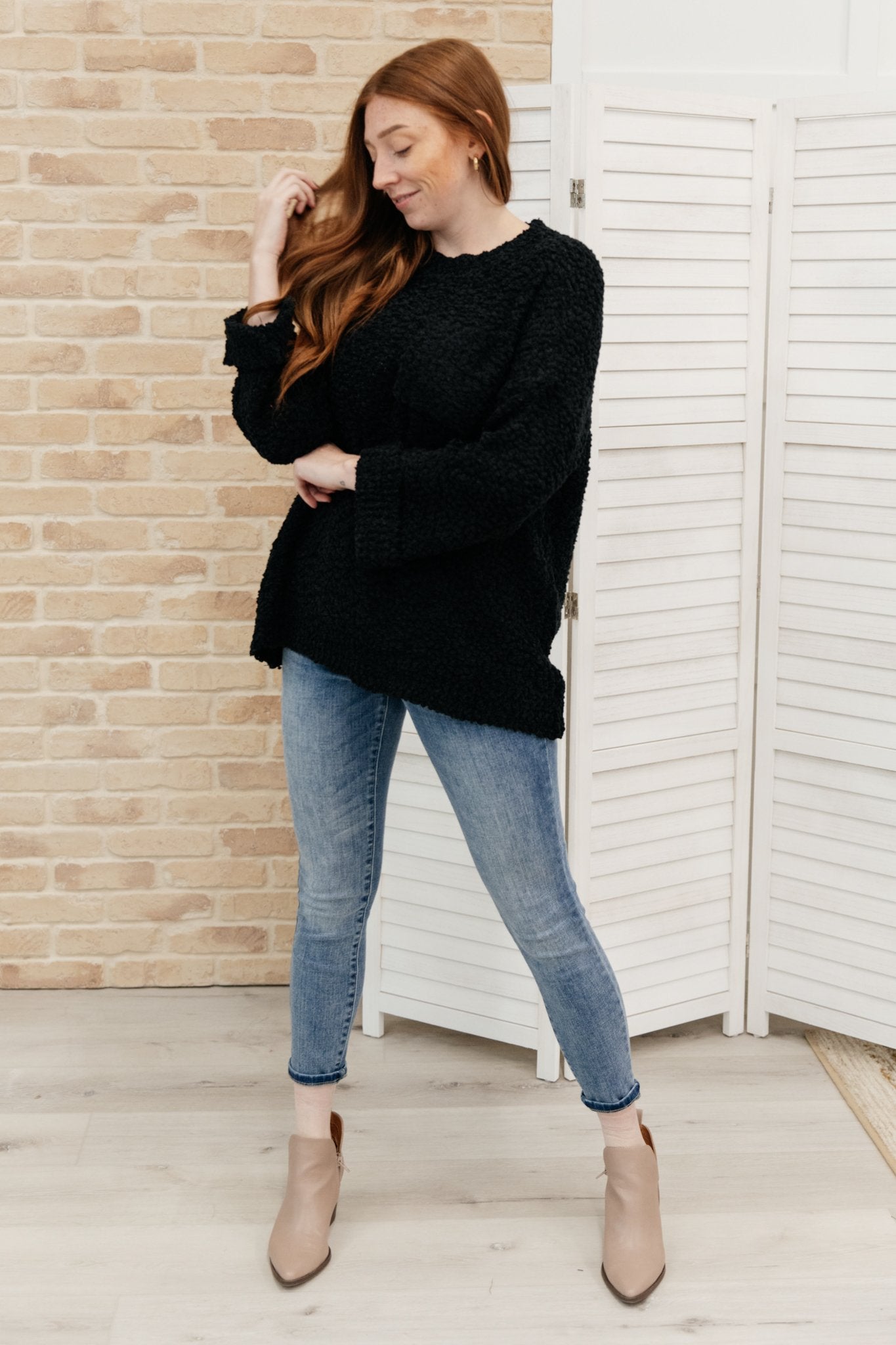 Snuggle Up Sweater in Black