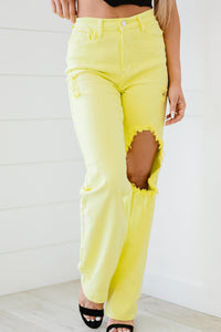 Vibrant Kami Destroyed Wide Leg Jeans