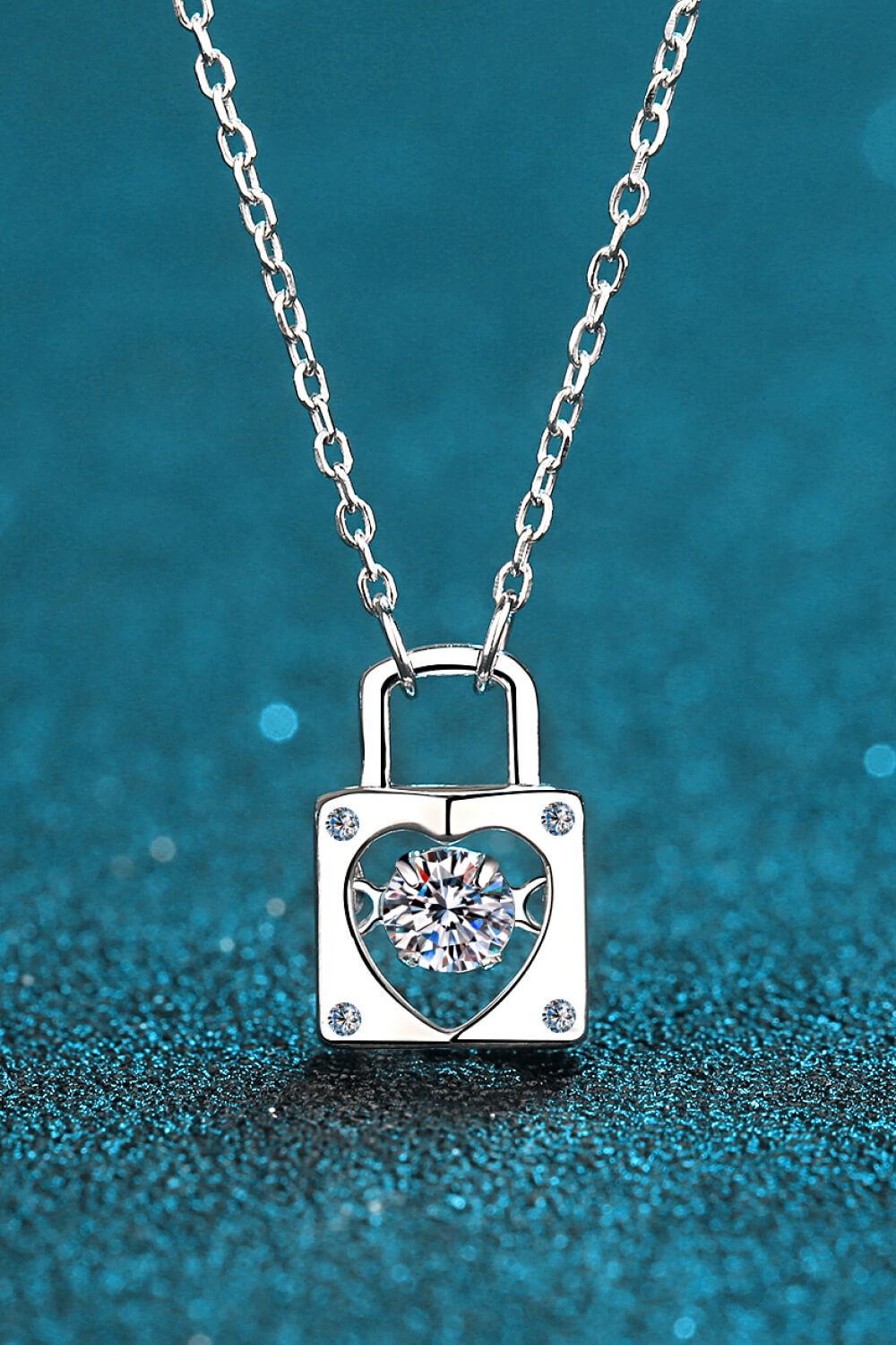 .3 Carat Moissanite Lock Pendant Necklace