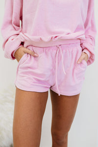 Cameron Terry Lounge Set in Cotton Candy Pink