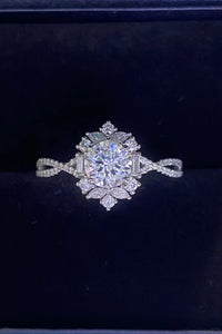 Floral 2 Carat Moissanite and platinum Ring