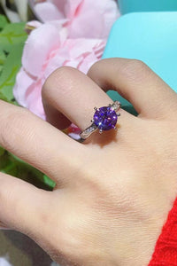 2 Carat Rare Violet Solitaire Moissanite Ring