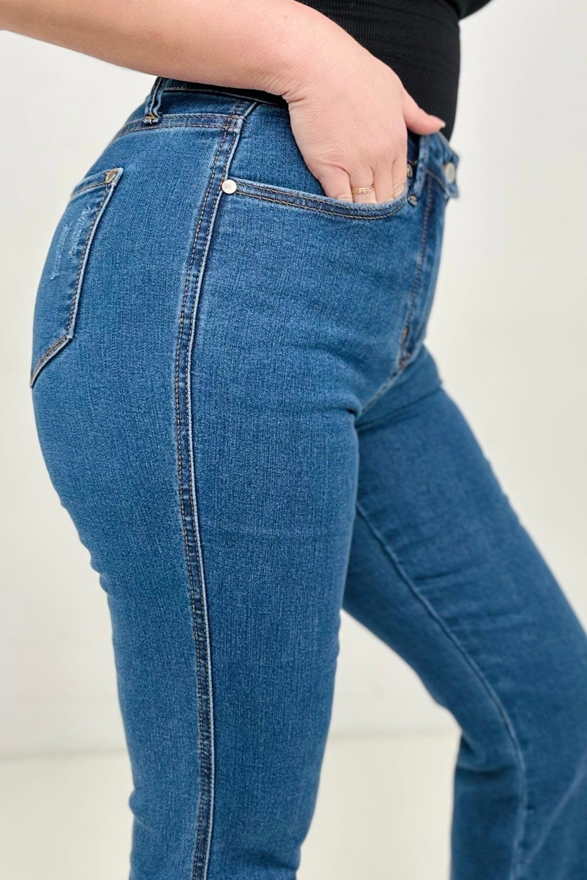 Judy Blue High Waist Cool Denim "Control Top" Flare Jeans