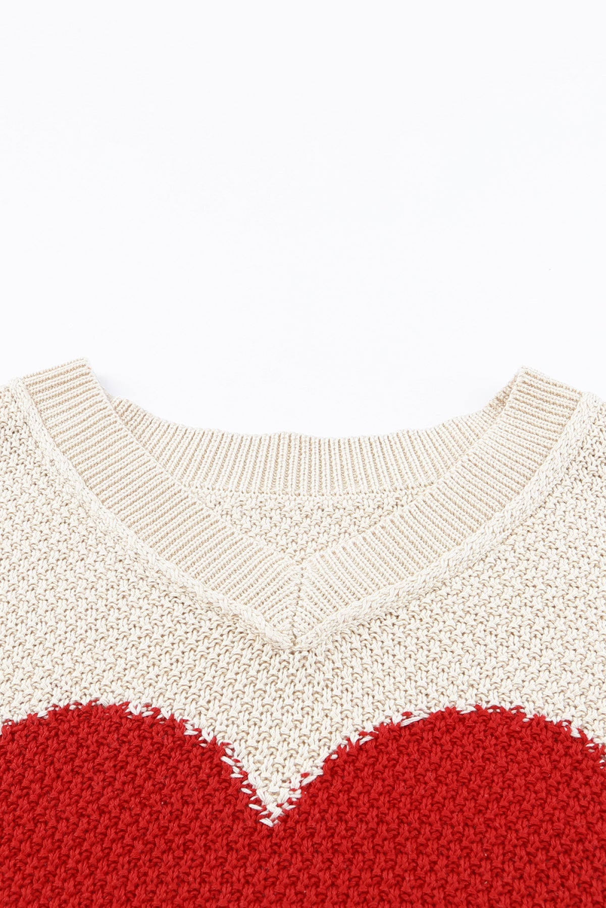 "Hello Sweetheart" V-Neck Dropped Sleeve Heart Print Knit Top