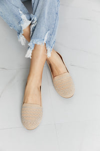 Forever Link Rhinestone Flats in Beige