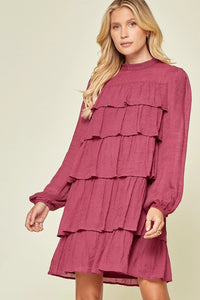 Brooklyn Balloon Sleeve Layered Mini Dress