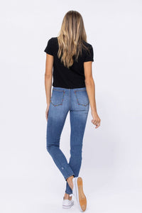 Judy Blue Light Blue Embroidery Pocket Distressed Skinny Jeans