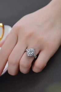 Floral 2 Carat Moissanite and platinum Ring