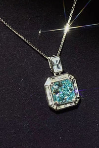 2 Carat Moissanite Princess Cut Pendant Necklace