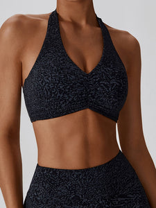 Halter Neck Sleeveless Sports Bra