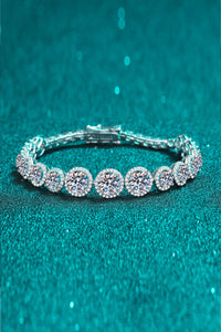 10.4 Carat Moissanite Halo Bracelet