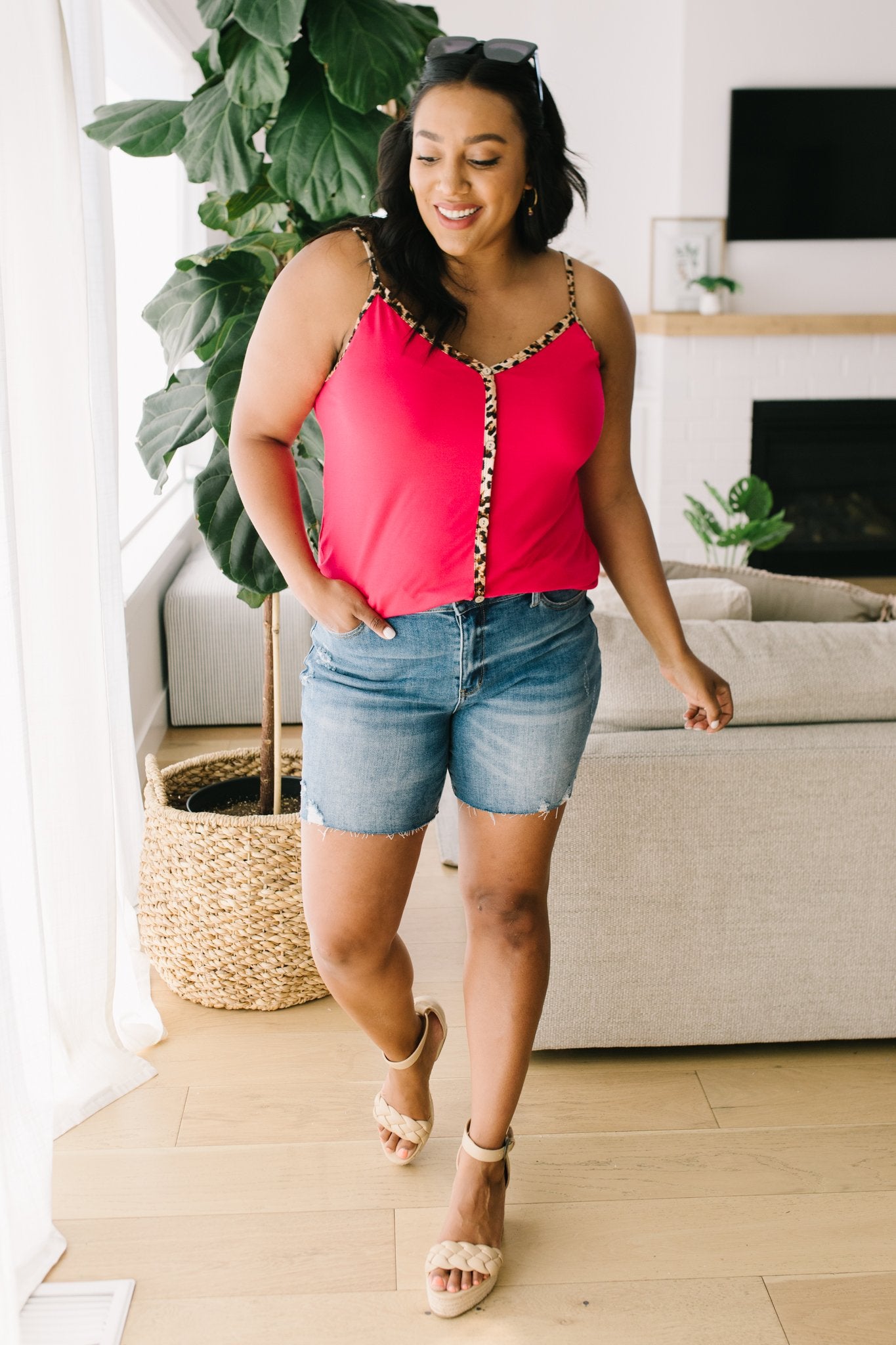 Just A Little Wild Camisole In Hot Pink