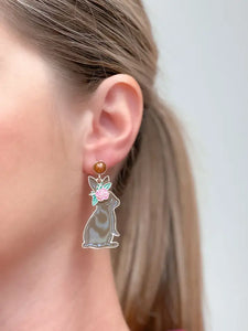 PREORDER: Chocolate Easter Bunny Post Dangle Earrings