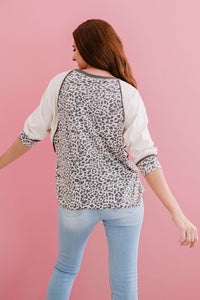 Katelynn Leopard Baseball Tee