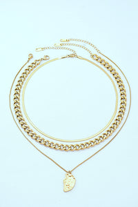 Kiss of Enchantment Triple-Layered Necklace with Pendant