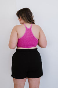 Zenana On the Move Full Size Run Ribbed Cropped Cami