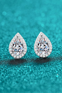 1 Carat (each) Moissanite Teardrop Stud Earrings