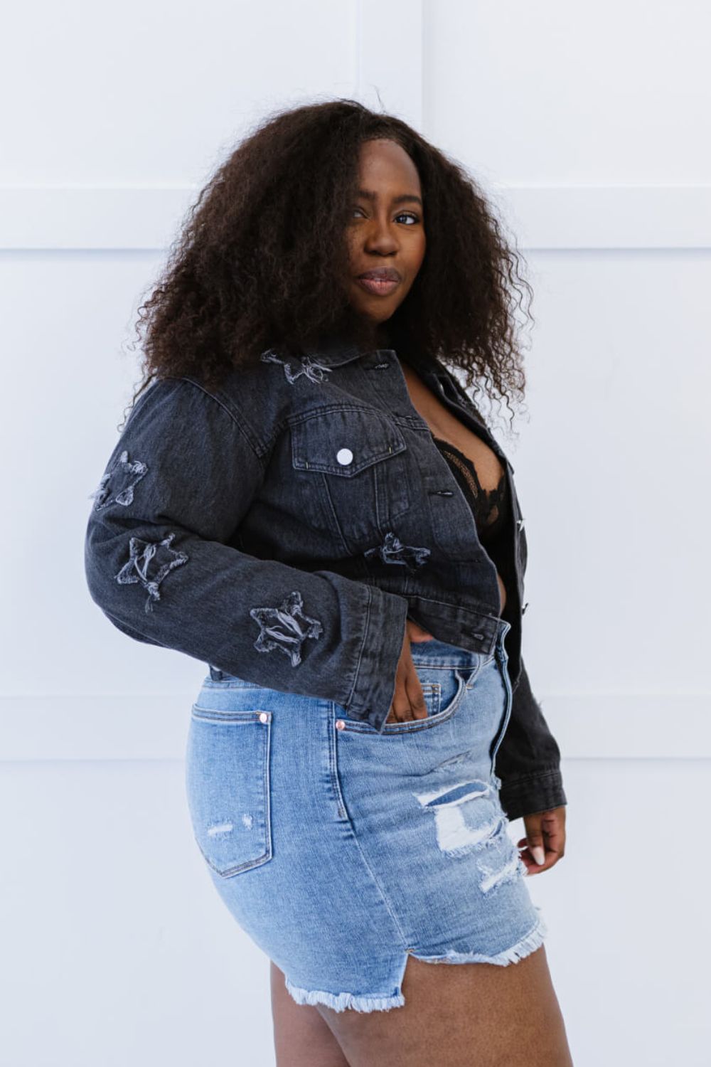 Joanie Cropped Denim Jacket