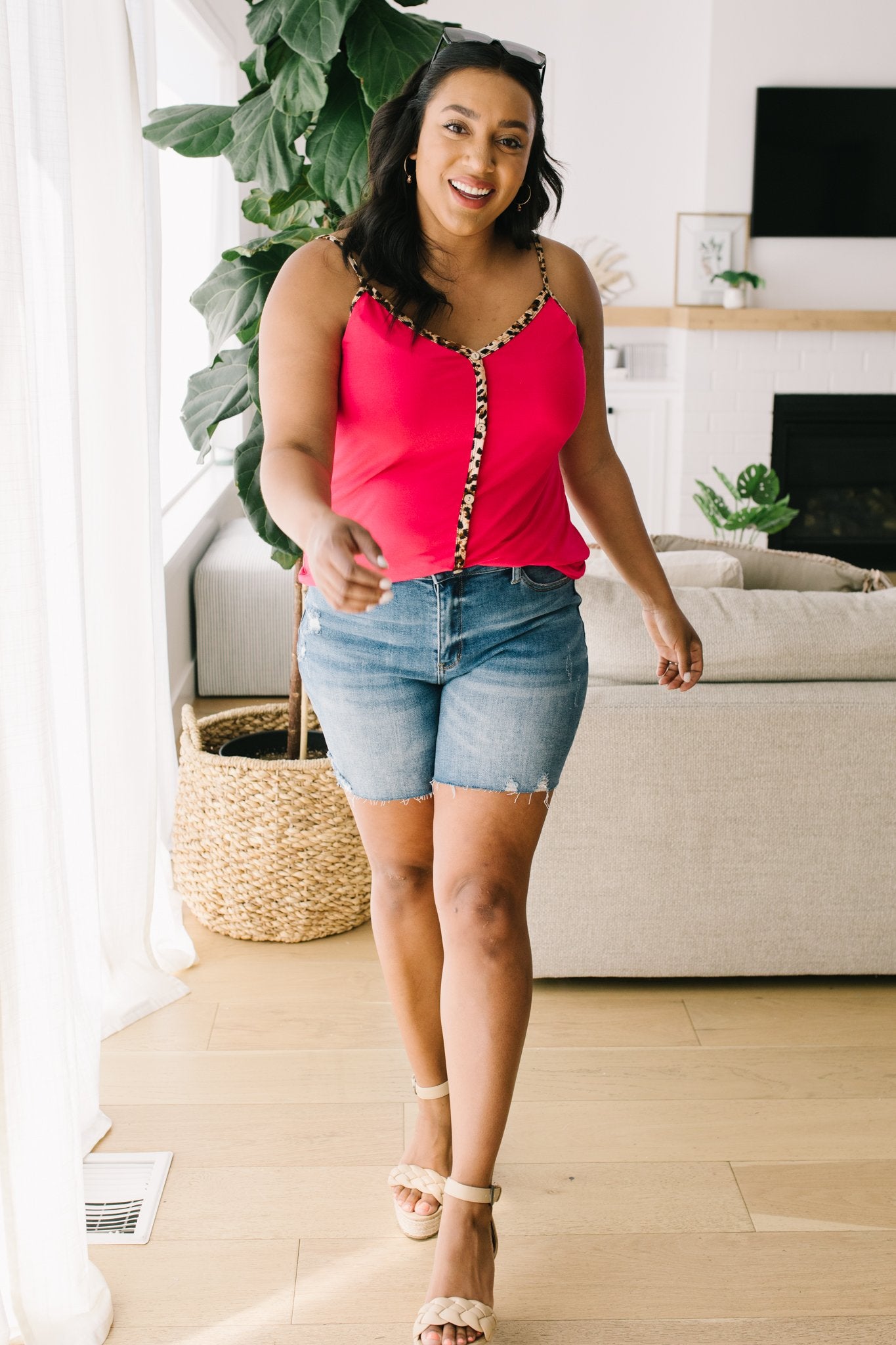 Just A Little Wild Camisole In Hot Pink