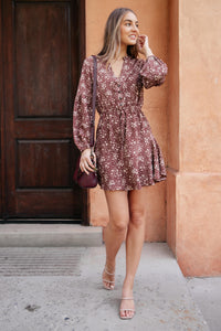 Soft Blossom Dress in Brown