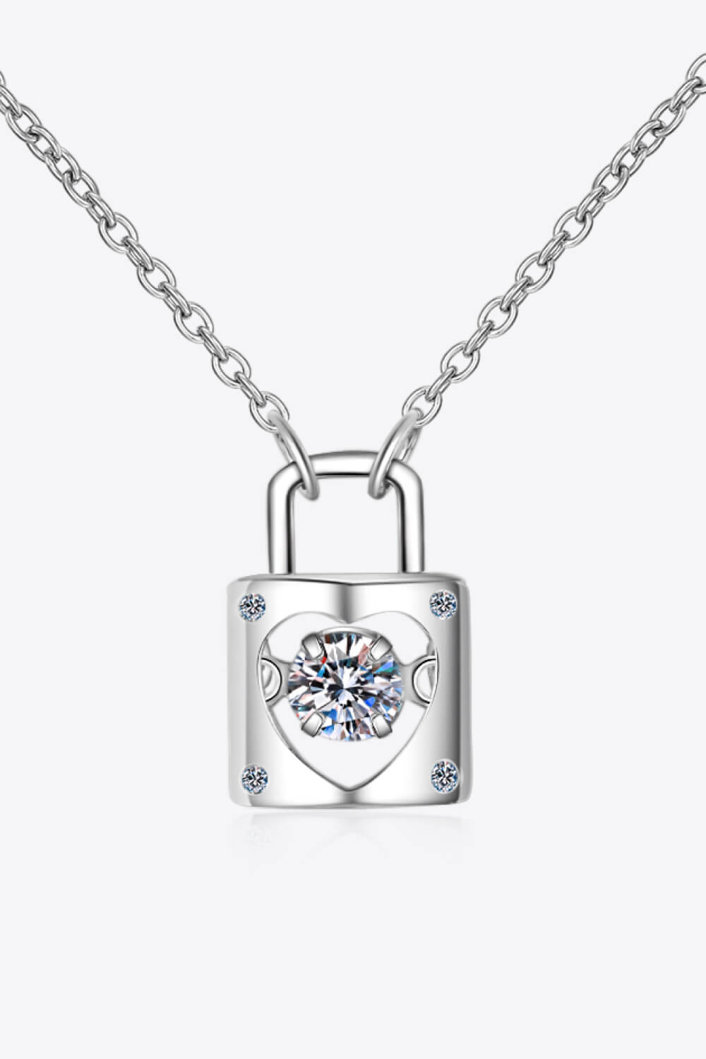 .3 Carat Moissanite Lock Pendant Necklace