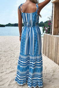 Majorca Mixed Print Tie-Shoulder Maxi Dress **WORTH THE WAIT**