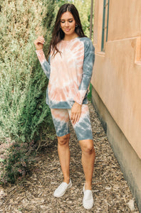 Tickle Me Tie Dye Top in Peach