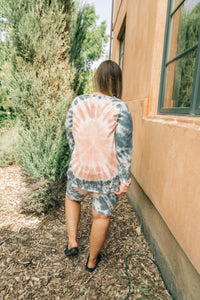 Tickle Me Tie Dye Top in Peach