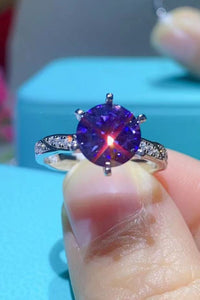 2 Carat Rare Violet Solitaire Moissanite Ring