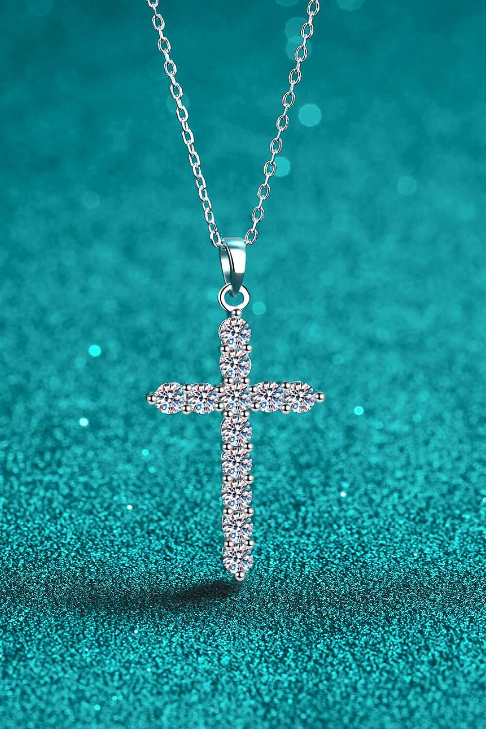 Cross Moissanite Necklace 3.6 carats