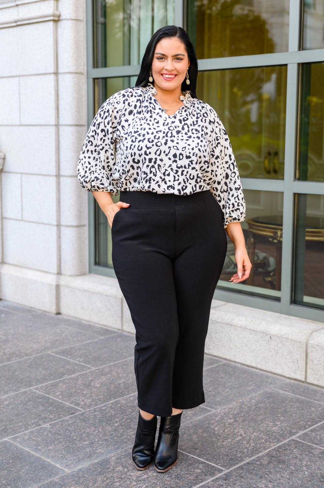 A Bit Of Fun Animal Print Blouse In White