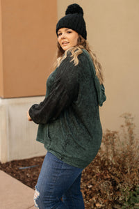 A Cozy Hooded Top in Hunter Green