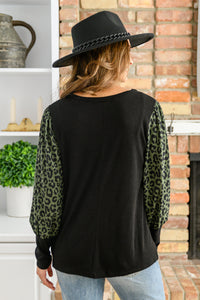 All Right Now Animal Print Sleeve Top