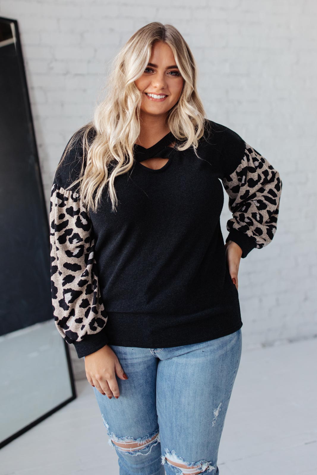 Animal Print Criss Cross Top