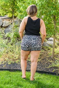 Animal Print Drawstring Shorts