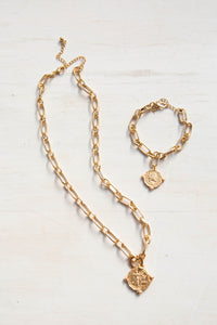 Antique Coin Necklace In Gold