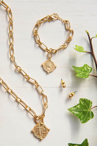 Antique Coin Necklace In Gold