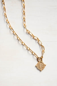 Antique Coin Necklace In Gold