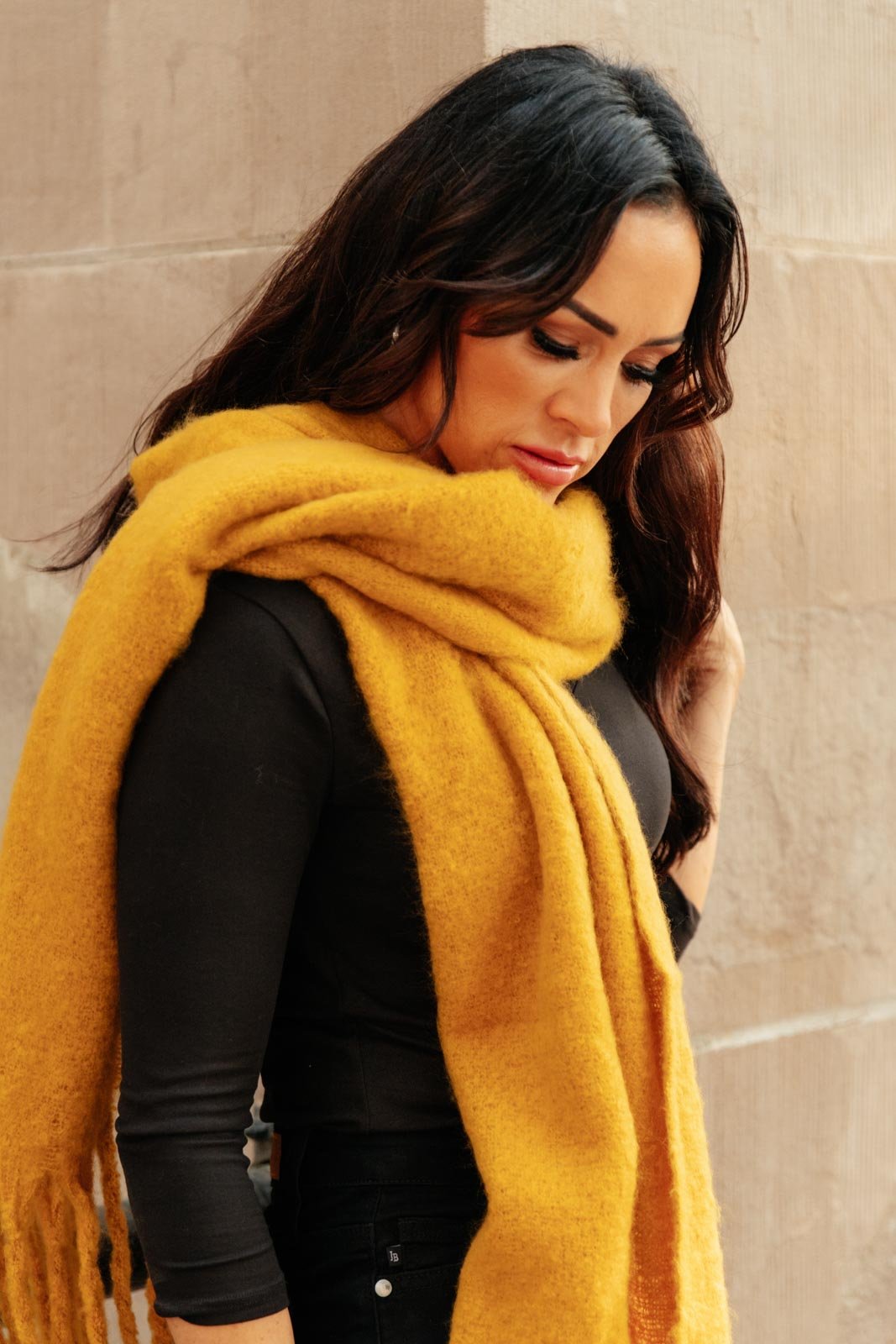 Artisan Fringe Scarf in Saffron