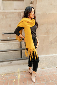 Artisan Fringe Scarf in Saffron