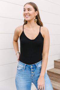 Better Or Best Black Tank Bodysuit