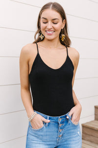 Better Or Best Black Tank Bodysuit